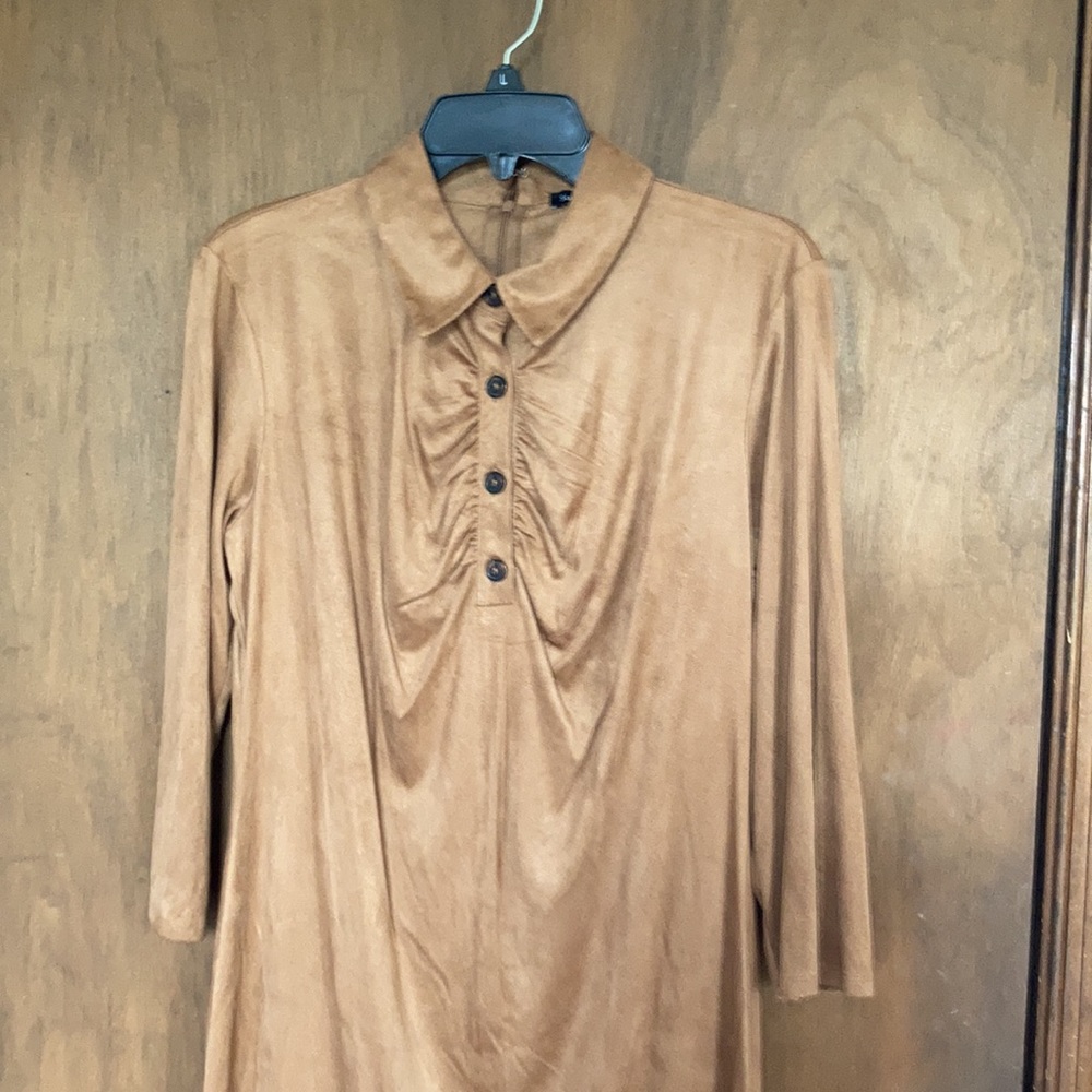 Sami & Jo camel colored collared dress size L - Picture 12 of 17